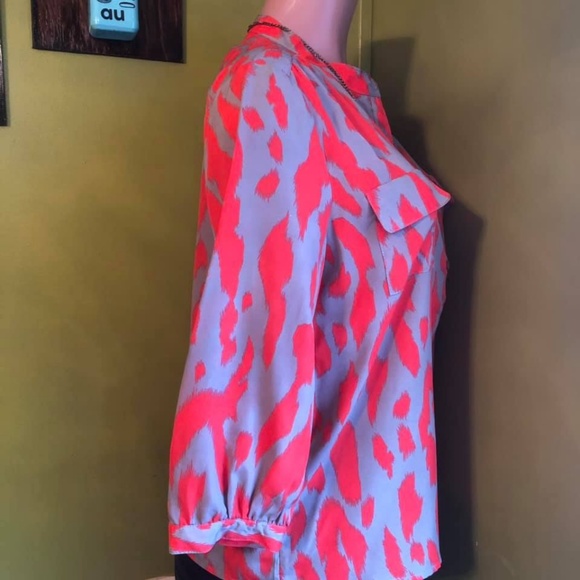 Parker lWomen Blouse Top Print Henley ▪️M - Picture 4 of 12